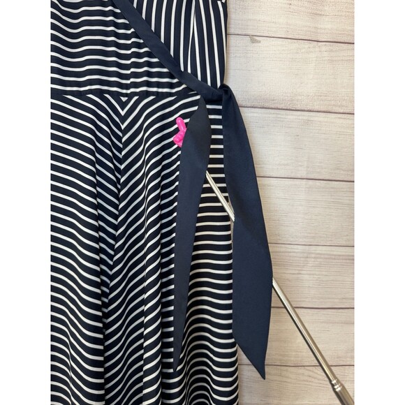 Banana Republic Strappy Handkerchief Hem Dress Midi Blue Stripe 6 - Picture 8 of 10